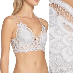 Free people Adella white longline bralette